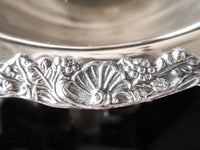 Vintage XL Silver Plate Floral Punch Bowl Set With 12 Cups And Ladle Silver And Silverplate