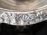 Vintage XL Silver Plate Floral Punch Bowl Set With 12 Cups And Ladle Silver And Silverplate