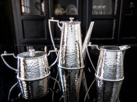 Antique Silver Plate Tea Set Hammered Quadruple Plate Great Condition! Tea and Coffee Sets