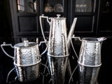 Antique Silver Plate Tea Set Hammered Quadruple Plate Great Condition! Tea and Coffee Sets