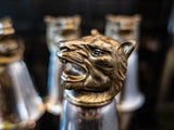 Vintage Stirrup Cups Silverplate P & S Club Tiger Head Barware