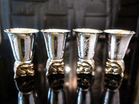 Vintage Stirrup Cups Silverplate P & S Club Tiger Head Barware