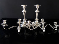 Antique Silver Plate Candelabra Pair Candle Holders Tall Centerpieces Candles And Candelabra