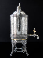 Antique Silver Plate Samovar Coffee Urn Hot Water Dispenser Figural Eagle Legs Tea and Coffee Sets