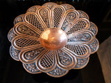 Hand Chased Copper Bowl Open Work Lattice Made In Greece Trays