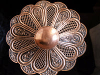 Hand Chased Copper Bowl Open Work Lattice Made In Greece Trays