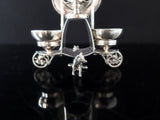 Victorian Silver Plate Egg Cup Condiment Caddy Figural Foxes Rare Silver And Silverplate