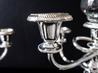Vintage Silver Plate Candelabra Pair With Glass Candles 5 Light Candles And Candelabra