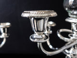 Vintage Silver Plate Candelabra Pair With Glass Candles 5 Light Candles And Candelabra