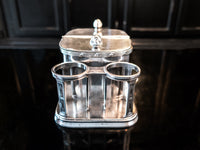 Rare Vintage Hotel Silver Soldered Toiletry Holder Condiment Holder 1937 Ambassador Hotel Hotel Military RR Silver