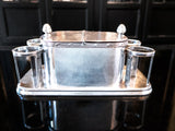 Rare Vintage Hotel Silver Soldered Toiletry Holder Condiment Holder 1937 Ambassador Hotel Hotel Military RR Silver