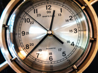 Vintage Solid Brass Nautical Ships Wheel Clock