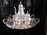 Vintage Silverplate Tea Set Georgian Style With Tray Tea and Coffee Sets