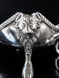 Vintage Silver Plate Decorative Tray Bowl Lion Face And Feet Trays