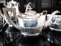 Antique Edwardian Queen Anne Style Silver Plate Tea Set Coffee Service Reed And Barton Tea and Coffee Sets