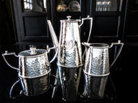 Antique Silver Plate Tea Set Hammered Quadruple Plate Great Condition! Tea and Coffee Sets