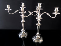 Antique Silver Plate Candelabra Pair Candle Holders Tall Centerpieces Candles And Candelabra