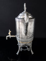 Antique Silver Plate Samovar Coffee Urn Hot Water Dispenser Figural Eagle Legs Tea and Coffee Sets