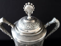 Antique Silver Plate Samovar Coffee Urn Hot Water Dispenser Figural Eagle Legs Tea and Coffee Sets