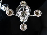 Vintage Silver Plate Candelabra Pair With Glass Candles 5 Light Candles And Candelabra