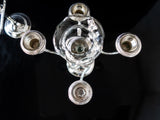 Vintage Silver Plate Candelabra Pair With Glass Candles 5 Light Candles And Candelabra