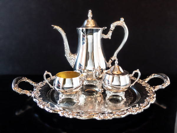 Vintage Silver Plate Tea Set Du Maurier In Original Box