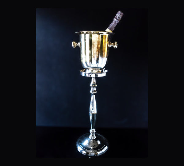 Vintage Champagne Bucket Ice Bucket Stand Chiller Urn Silver Brass