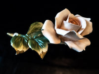 Vintage Capodimonte Rose Peach Color Made In Italy In Original Box