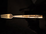 Vintage Bamboo Bronze Flatware 19 Piece Set Cake Set Wood Case