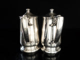 Tall Vintage Silver Soldered Teapots Set of Two 16 Oz 1956