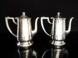 Tall Vintage Silver Soldered Teapots Set of Two 16 Oz 1956