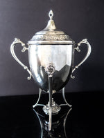 Vintage Silver Plate Samovar Urn Coffee Tea Warmer Hot Water Dispenser And Burner