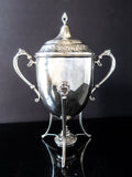 Vintage Silver Plate Samovar Urn Coffee Tea Warmer Hot Water Dispenser And Burner