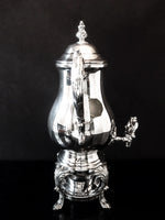 Vintage Silver Plate Coffee Urn Samovar With Burner 25 Cup Capacity IOB Ornate Tea and Coffee Sets