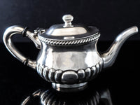 Large Silver Soldered US Navy Teapot Wardroom Officer's Mess USN With Fouled Anchor Hotel Military RR Silver