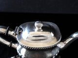 Large Silver Soldered US Navy Teapot Wardroom Officer's Mess USN With Fouled Anchor Hotel Military RR Silver