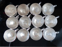 Vintage Large Silver Plate Floral Punch Bowl Set With 12 Cups And Ladle Silver And Silverplate