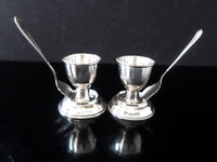 Antique Silver Plate Egg Cups With Spoons Made In England Silver And Silverplate