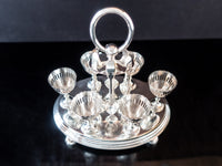 Antique Silver Plate Egg Cup And Spoon Caddy Sheffield England Circa Late 1800s Silver And Silverplate