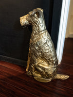 Vintage Maitland Smith Brass Scottish Terrier Doorstop Life Size Statue Art Deco/ Art Nouveau