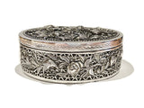 Antique Cambodian Silver Betel Box Khmer Birds And Flowers Trinket Box T90 Filigree Art and Collectibles