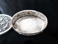 Antique Cambodian Silver Betel Box Khmer Birds And Flowers Trinket Box T90 Filigree Art and Collectibles