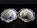 Set Of Two Vintage Silver Plate Scallop Shell Trays Caviar Trays Serving Trays