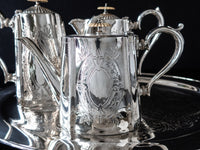 Antique Silver Plate Edwardian Tea Set 6 Piece Set Sheffield England