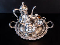 Vintage Silver Plate Tea Set Coffee Service 4 Piece Set With Tray Reed Barton Provincial Tea and Coffee Sets