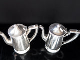 Tall Vintage Silver Soldered Teapots Set of Two 16 Oz 1956