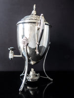 Vintage Silver Plate Samovar Urn Coffee Tea Warmer Hot Water Dispenser And Burner