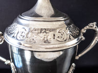 Vintage Silver Plate Samovar Urn Coffee Tea Warmer Hot Water Dispenser And Burner