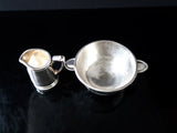Vintage Steamship Grace Lines Silver Soldered Bowl And Creamer Pitcher 1958 Hotel Military RR Silver