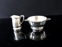 Vintage Steamship Grace Lines Silver Soldered Bowl And Creamer Pitcher 1958 Hotel Military RR Silver
